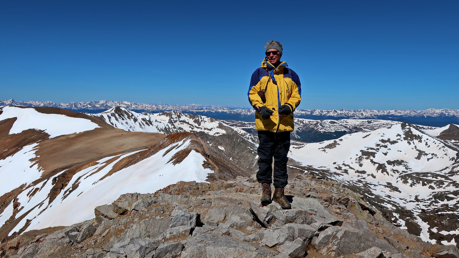 Alfred on top of 4354 meters high Mount Lincoln